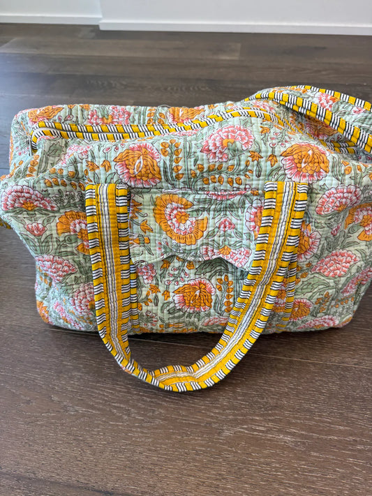 Sunshine Floral Quilted Duffel