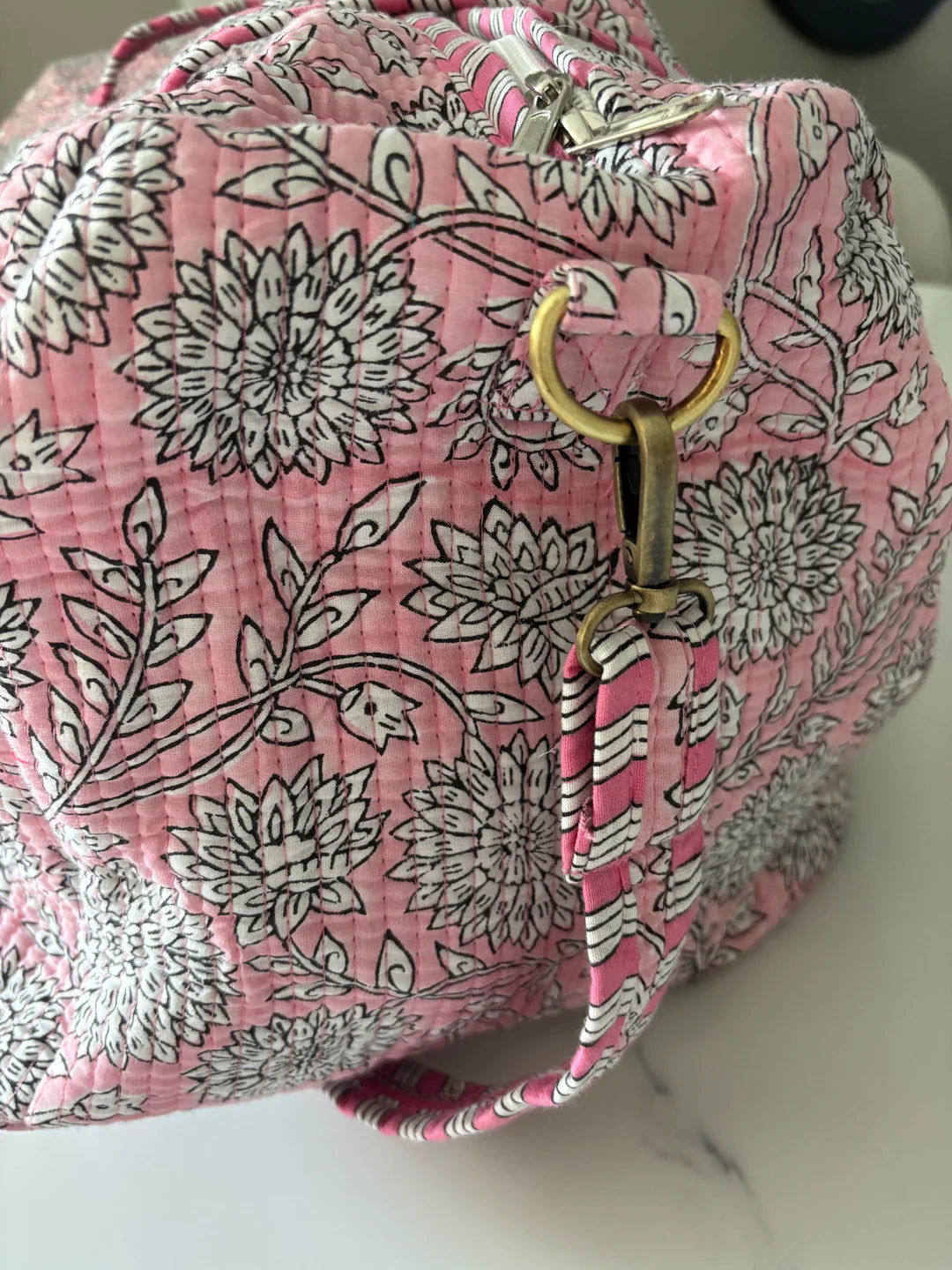 Pink Petal Quilted Duffel