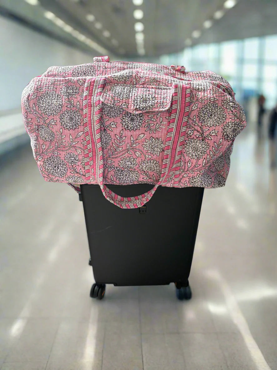Pink Petal Quilted Duffel