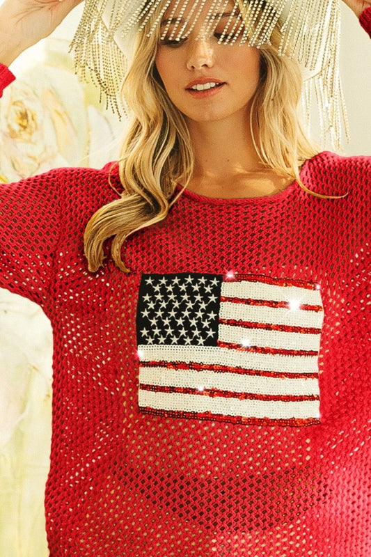 BiBi Sequin American Flag