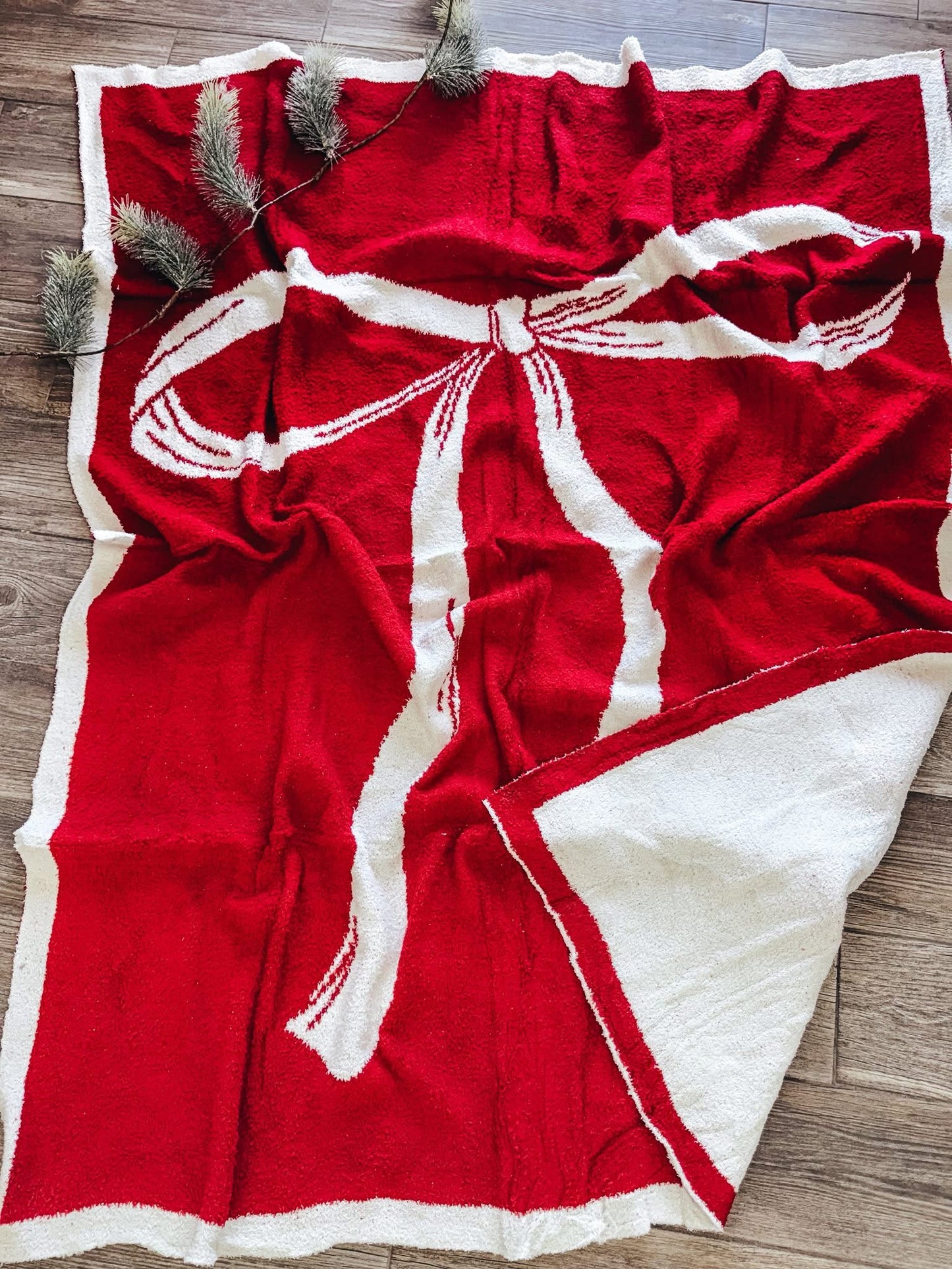 Reversible Red Bow Blanket