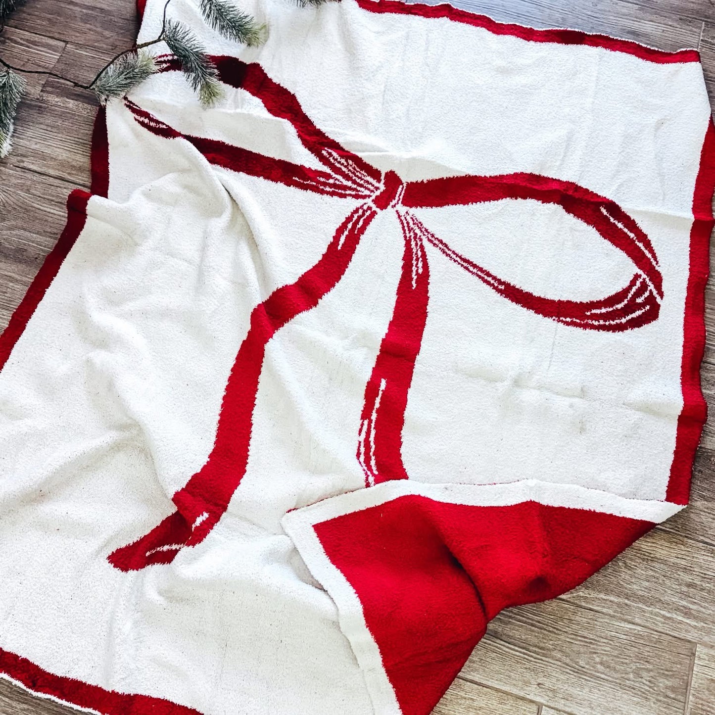 Reversible Red Bow Blanket