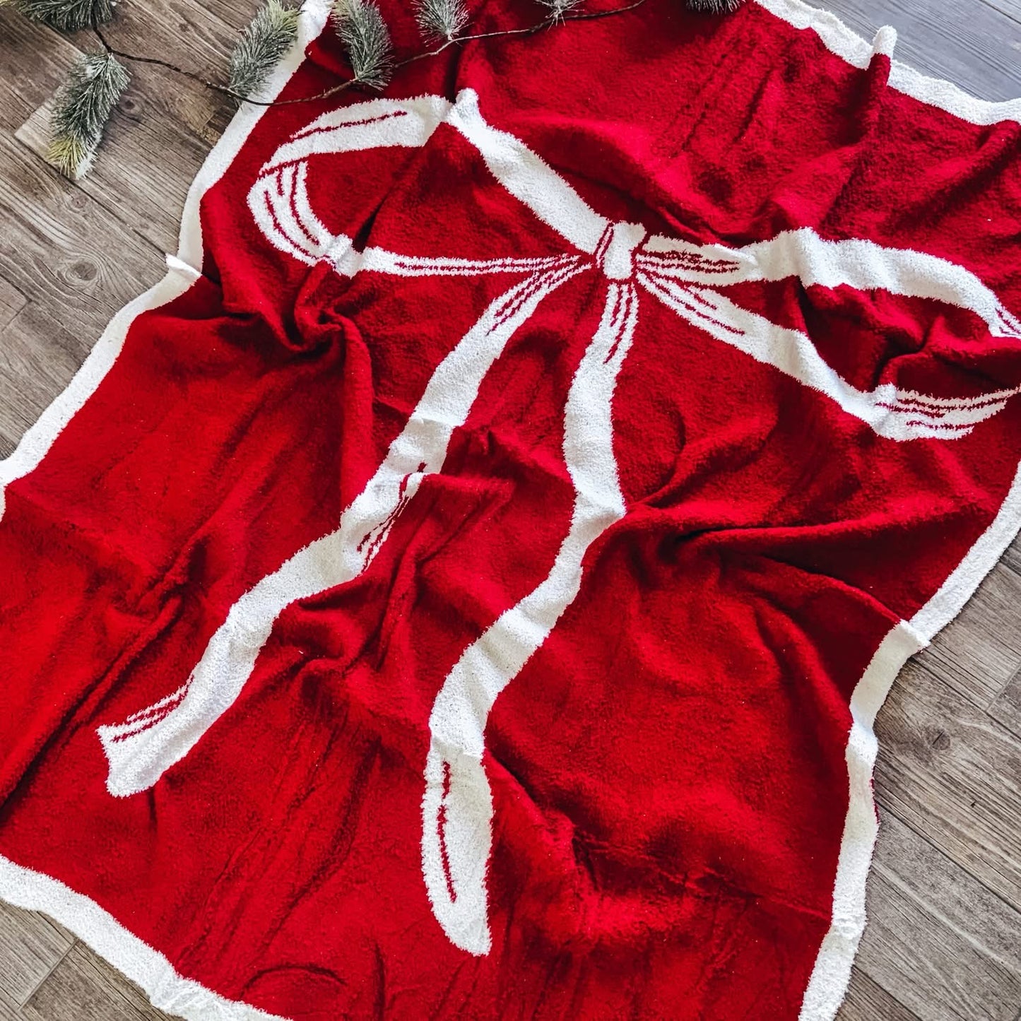 Reversible Red Bow Blanket
