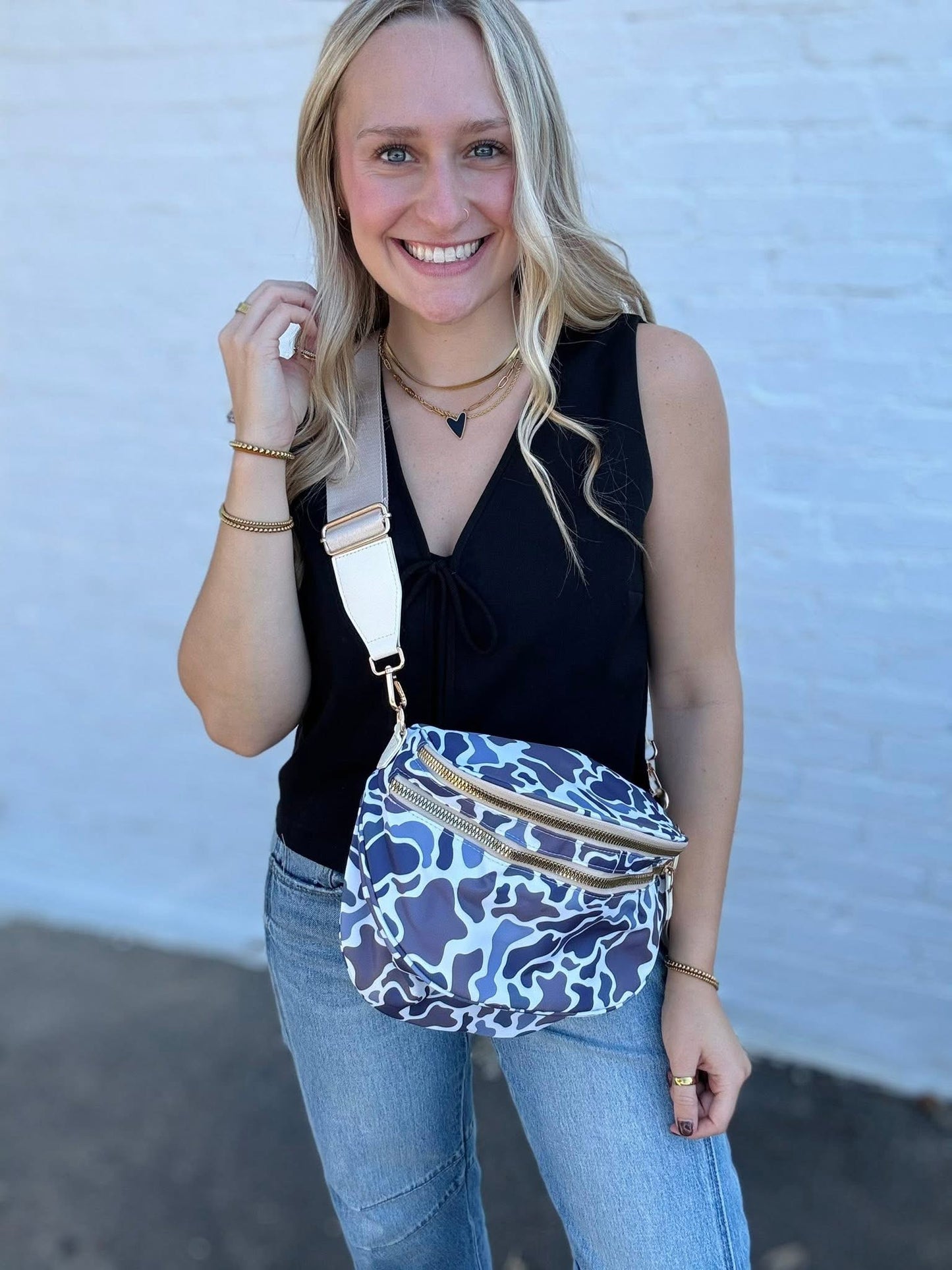 Camo Double Zip Nylon Bag