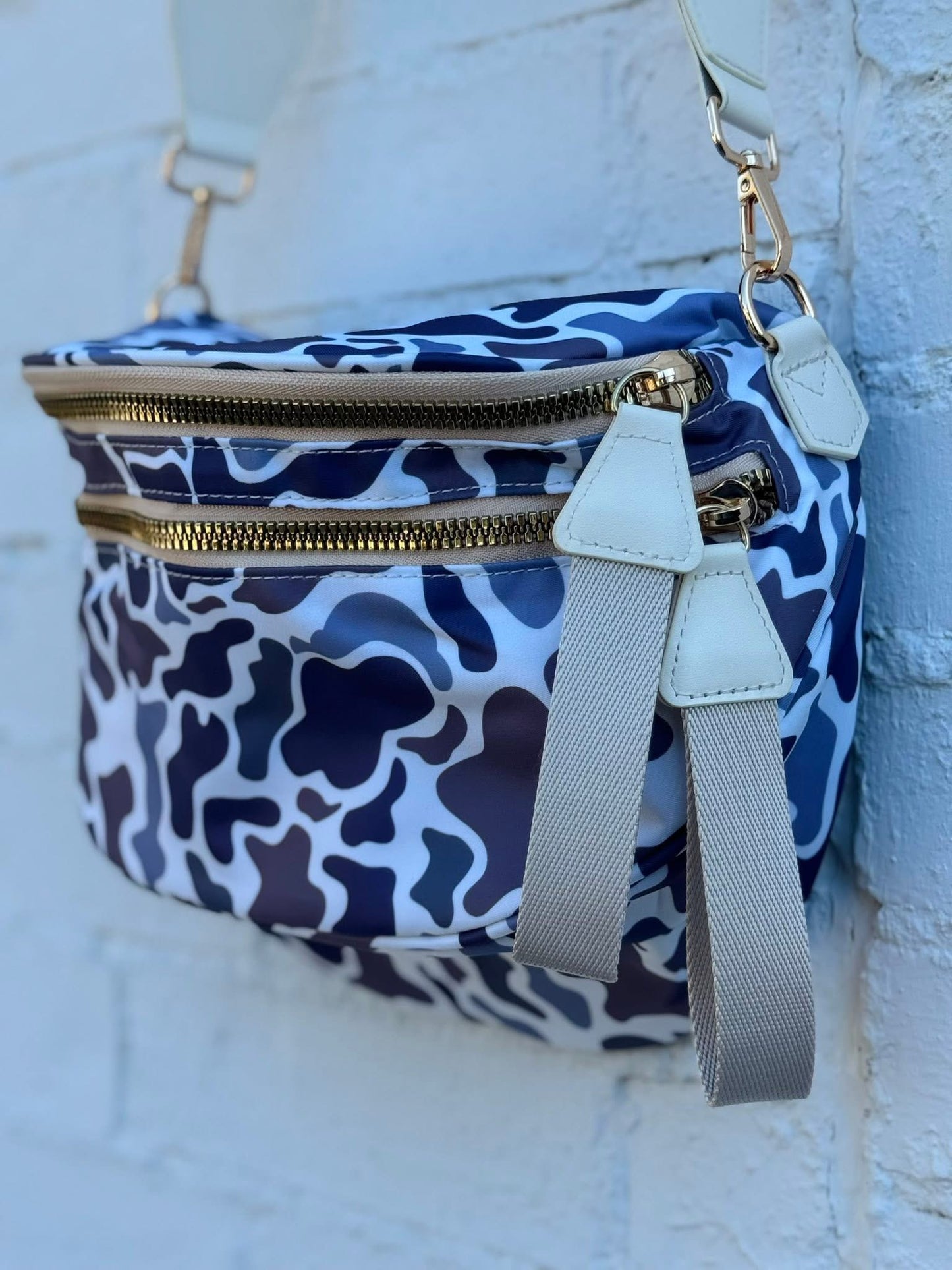 Camo Double Zip Nylon Bag