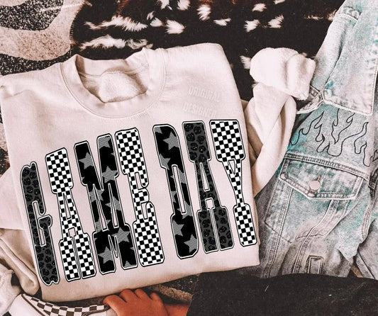 Checkered & Stars Game Day Tee