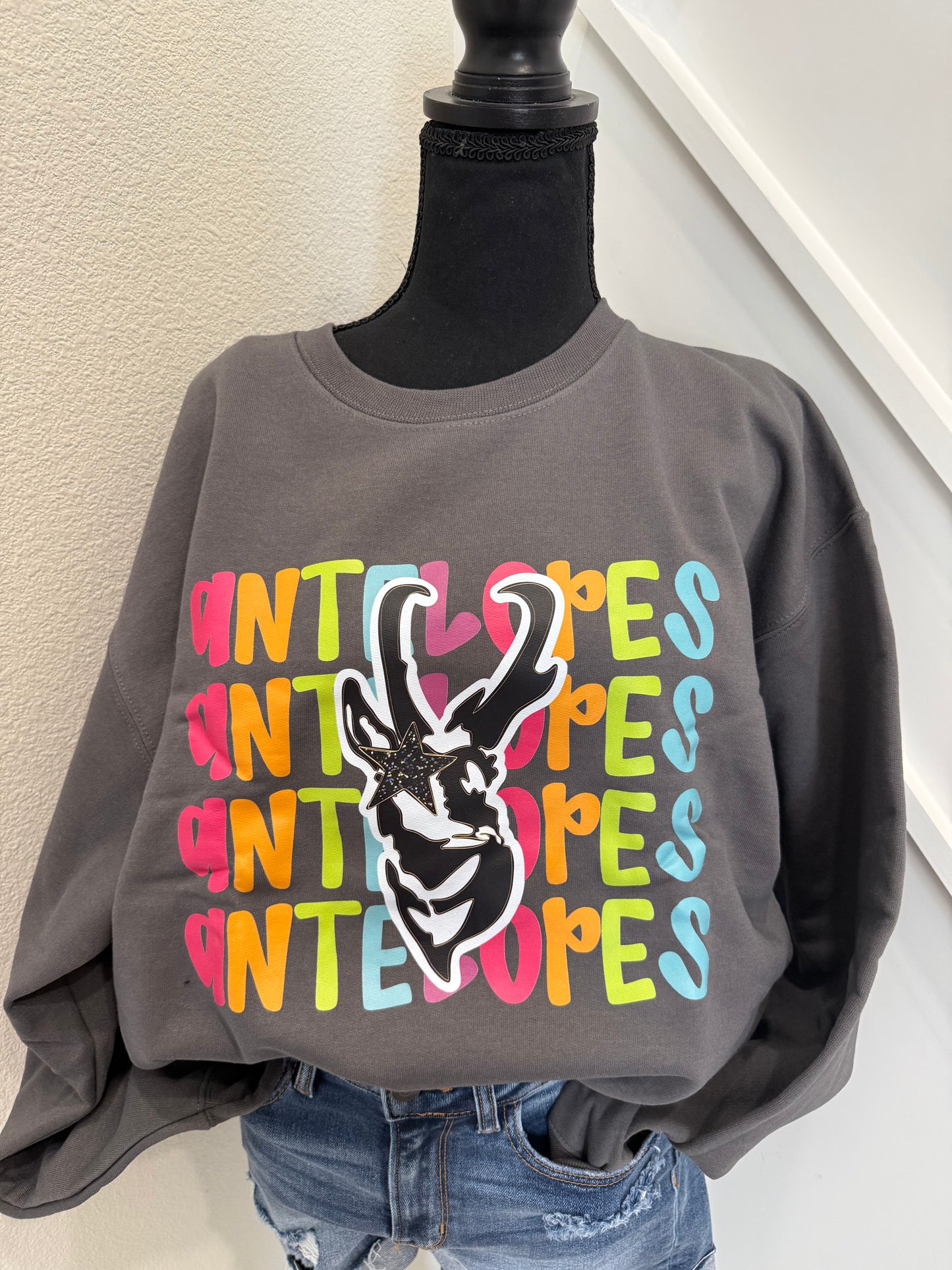 Neon Mascot Antelopes Sweatshirt