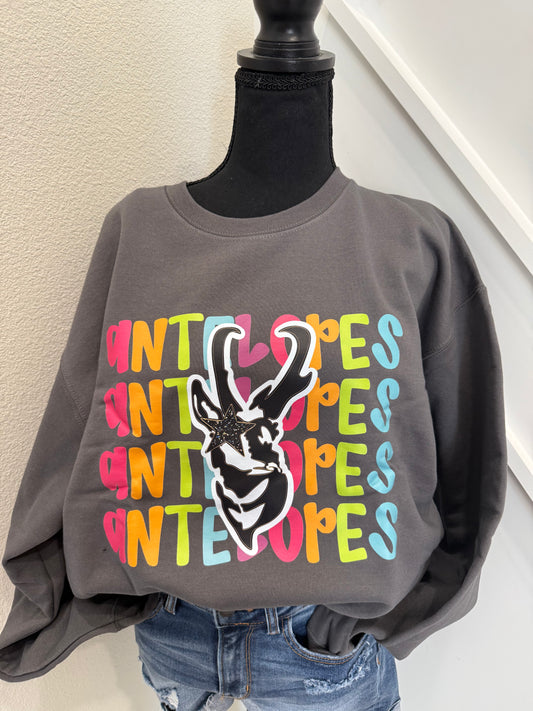 Neon Mascot Antelopes Sweatshirt
