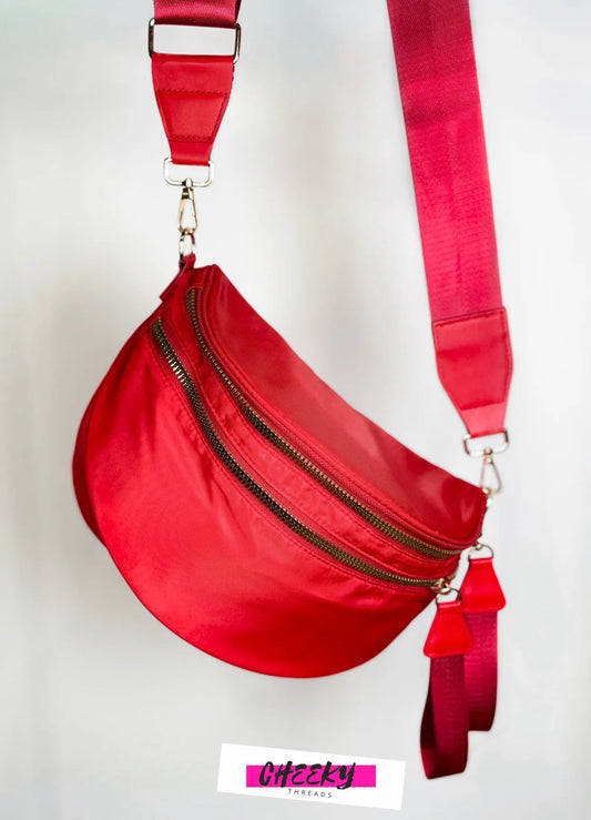 Red Nylon Crossbody