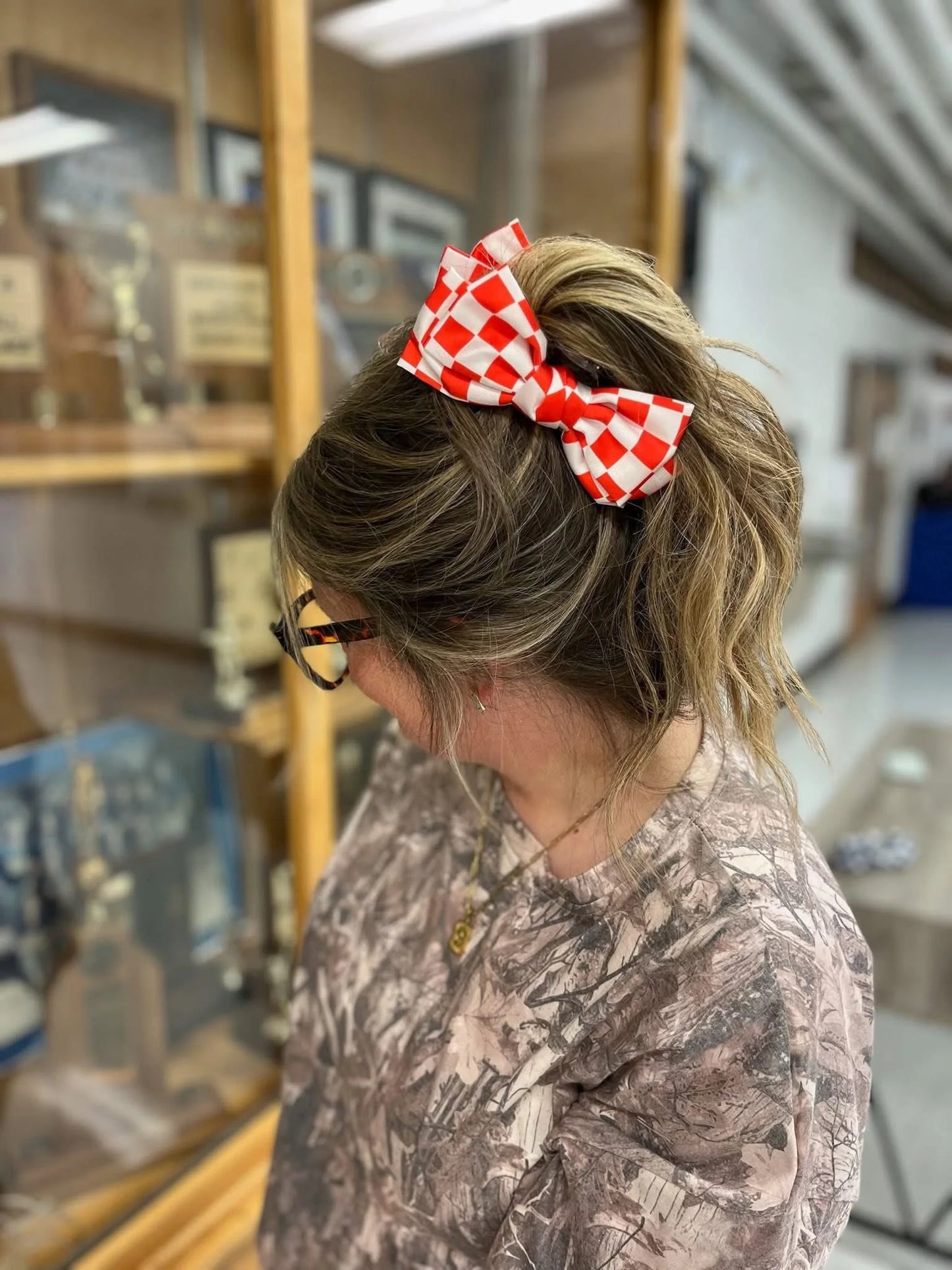 Checkered Bow Clips