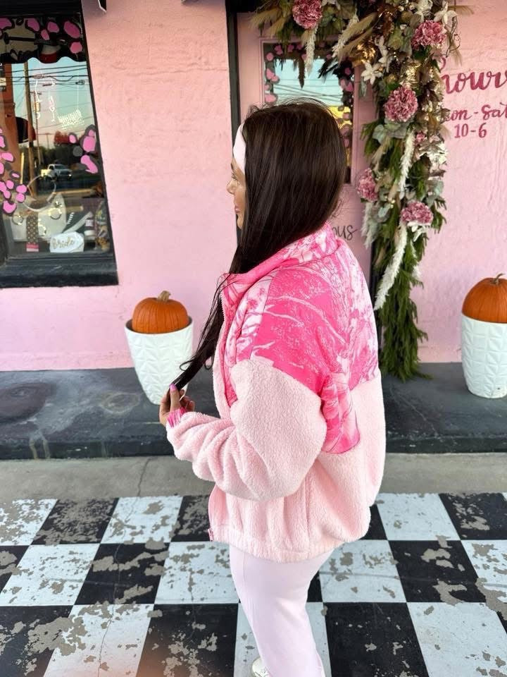 Cowgirl Couture Pink Camo Sherpa Jacket
