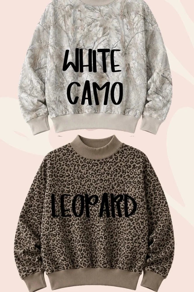 Preoder - Leopard & Camo Mock Necks