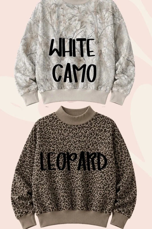 Preoder - Leopard & Camo Mock Necks