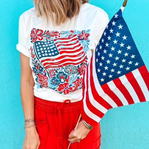 USA Flags & Flowers