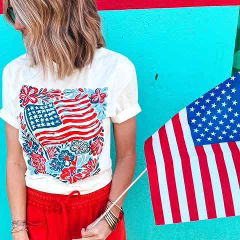 USA Flags & Flowers