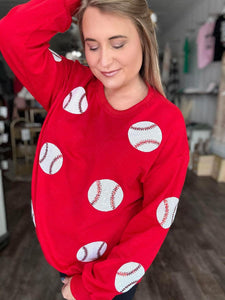Sequin Baseball Sweatshirt
