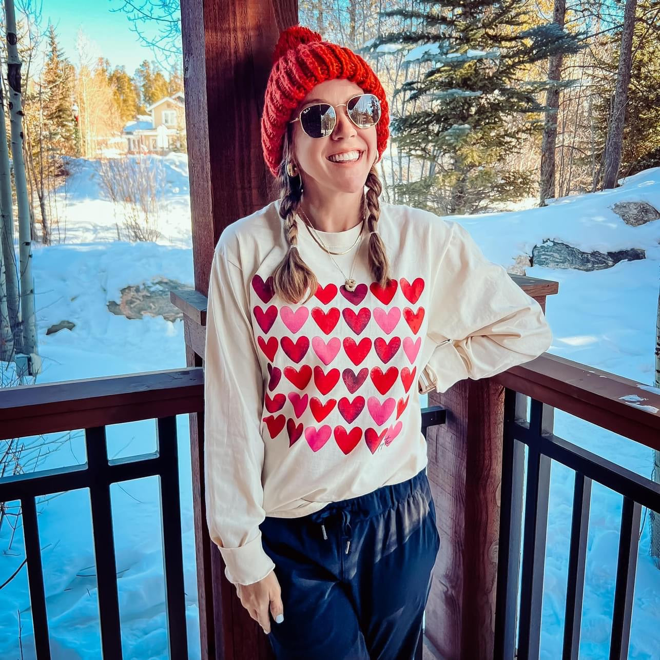 (3X) Watercolor Hearts Long Sleeve