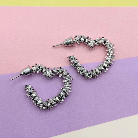 Textured Heart Earrings