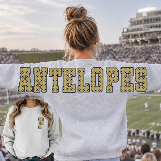 Polka Dot Large Print Sweatshirt - Antelopes