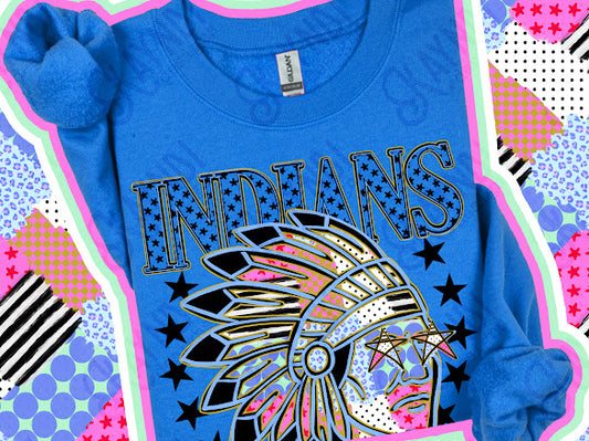 Patchwork Mascot - Indians