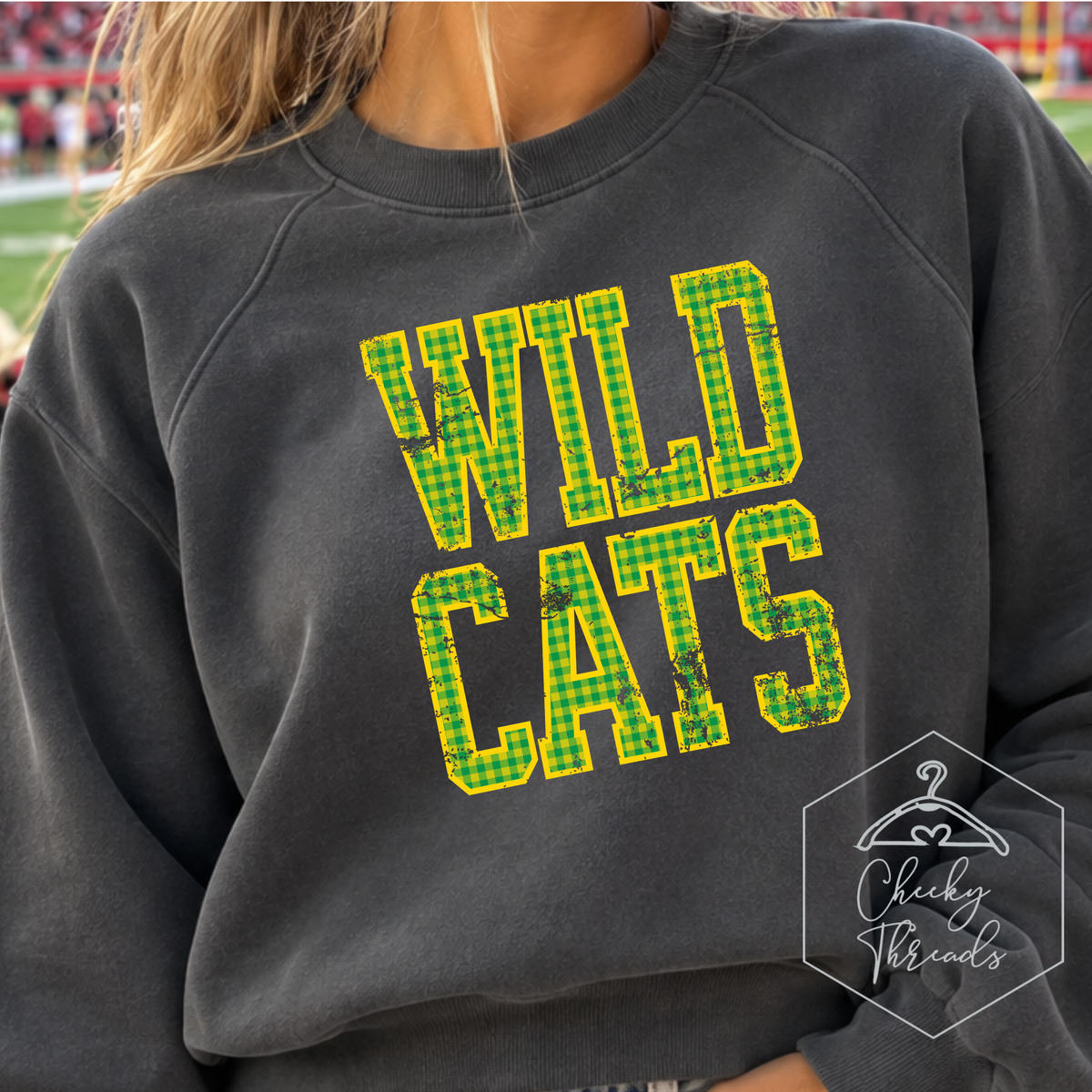 Distressed Gingham - Wildcats