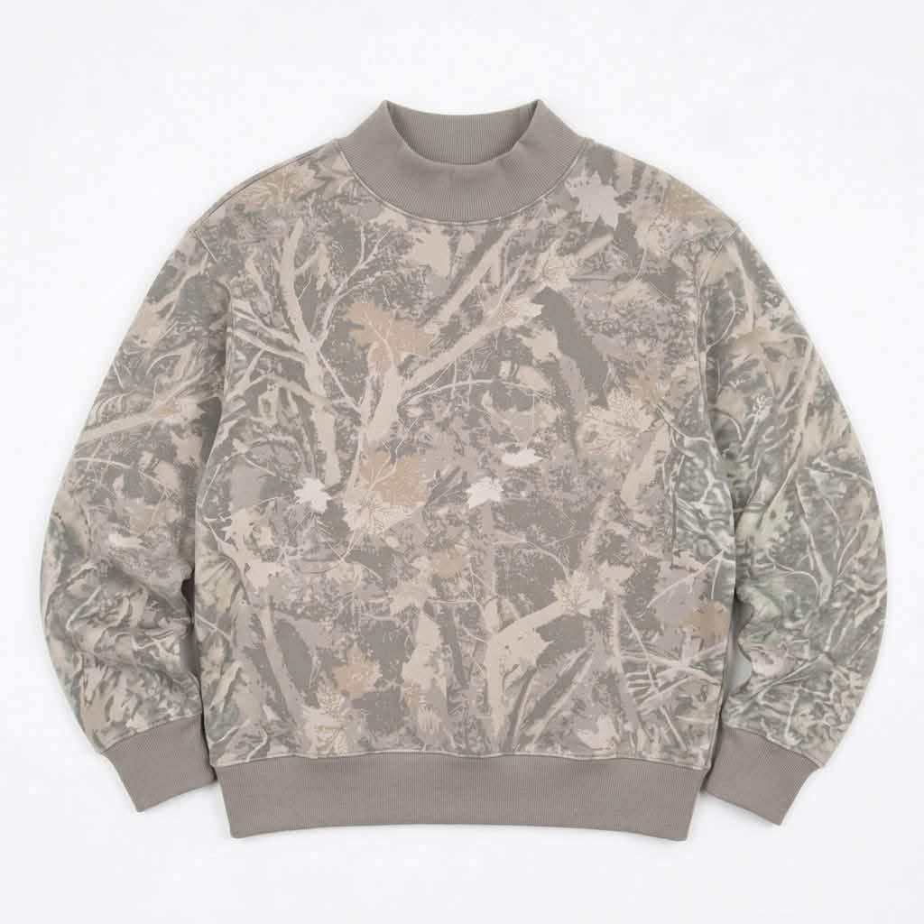 Woodsy Camo Mock Neck