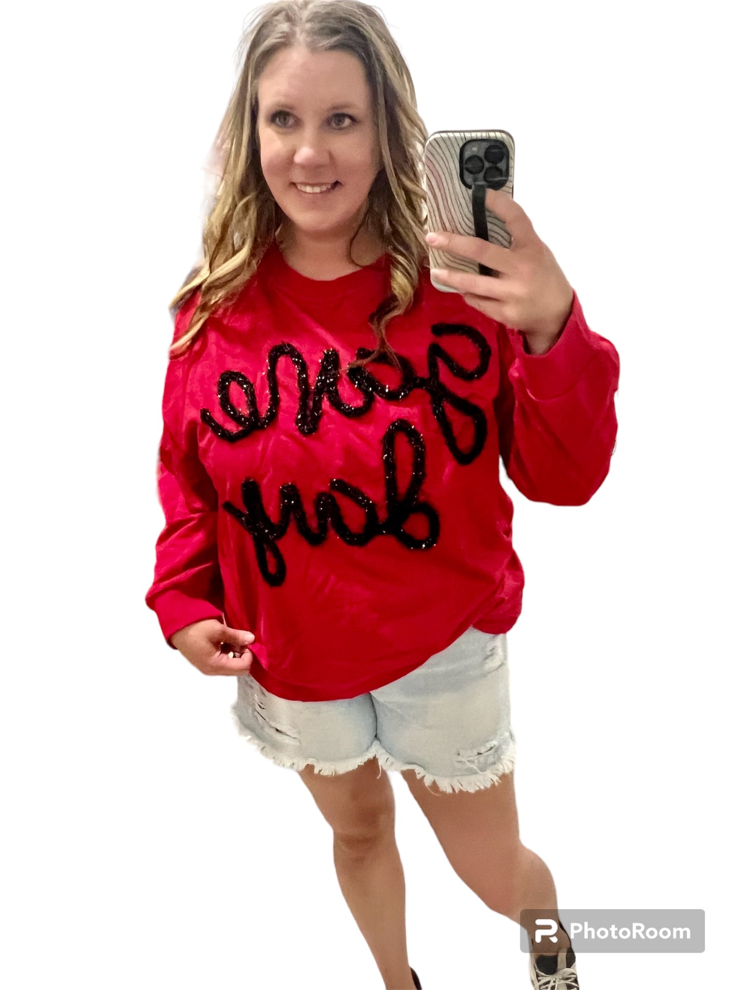 (S) Red GameDay Metallic Long Sleeve