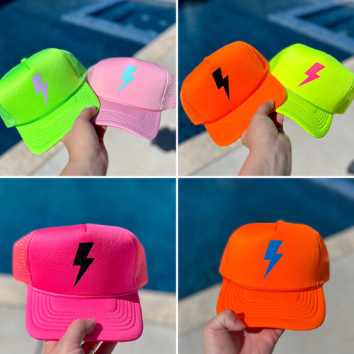 Neon Bolt Trucker Hats