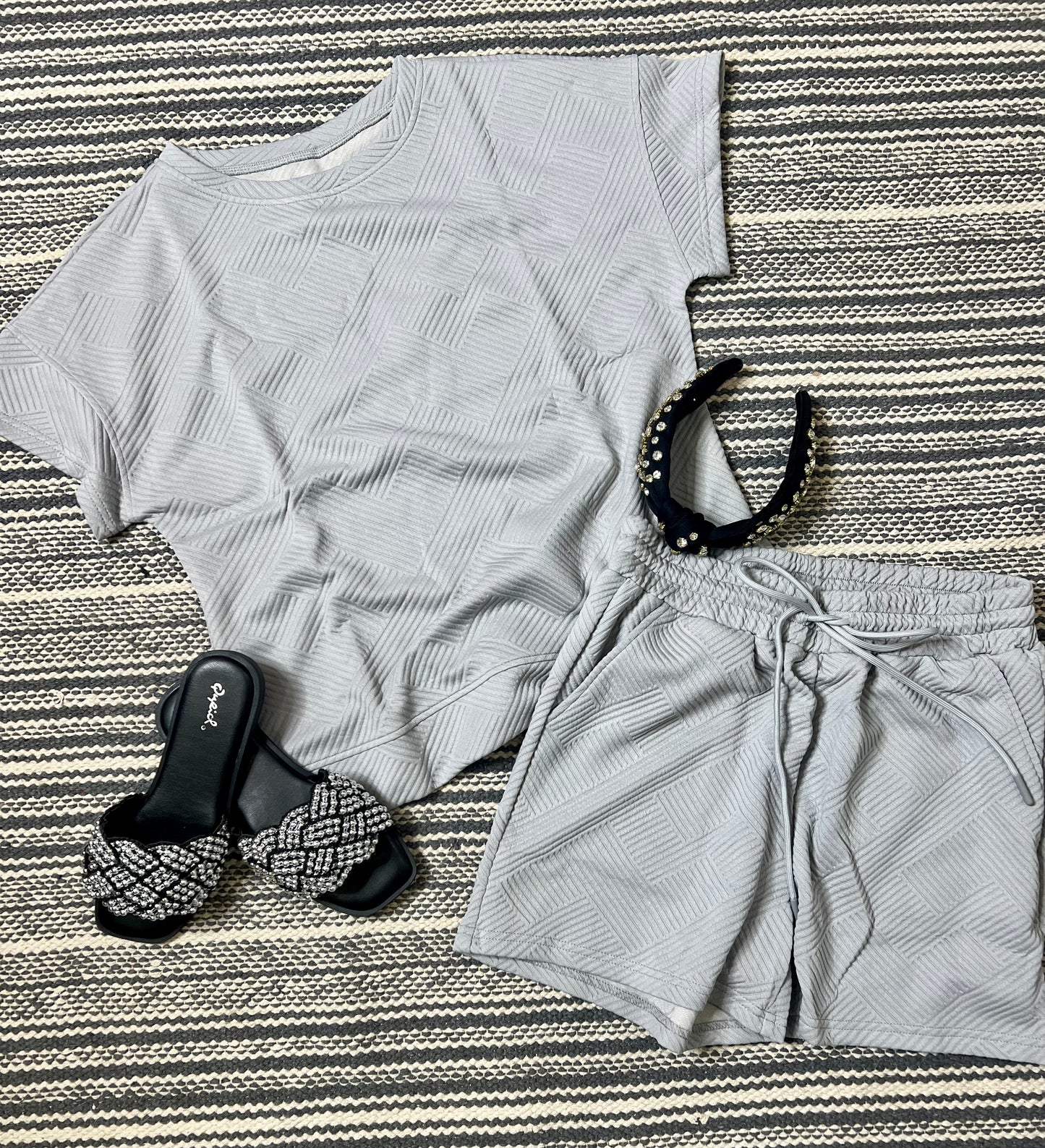 Textured Short Set