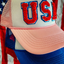 Load image into Gallery viewer, Pink USA Trucker Cap
