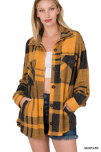 Load image into Gallery viewer, (1X &amp; 2X) Bright Gold Plaid Lightweight Shacket