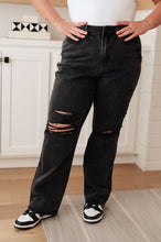 Load image into Gallery viewer, Susannah High Rise Rigid Magic 90&#39;s Distressed Straight Jeans in Black