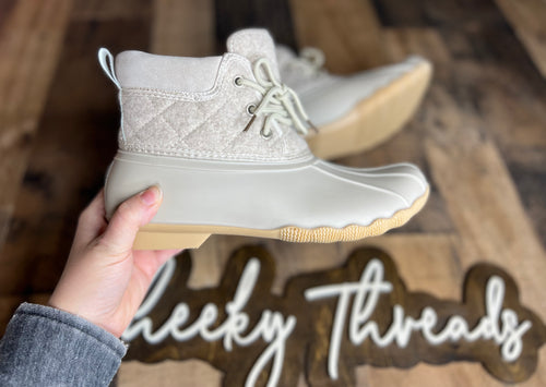 Cream Duck Boots
