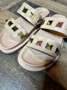 (5 & 6) Blush Studded Sandals