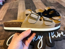 Load image into Gallery viewer, Tan Suede Slides