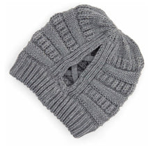 Load image into Gallery viewer, C.C Criss-Cross Ponytail Beanie