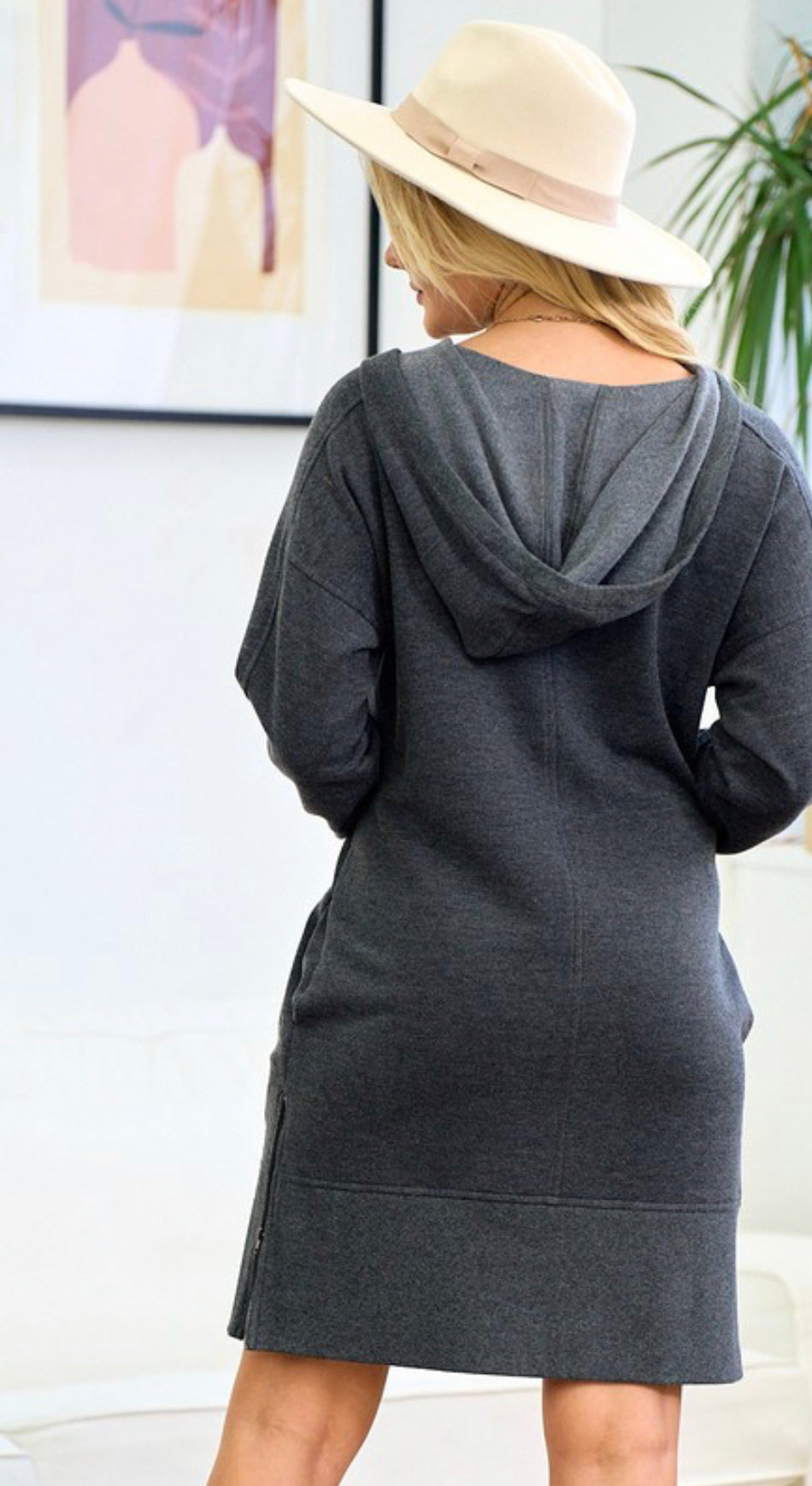 Charcoal Dress with Hood