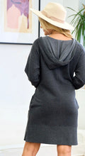 Load image into Gallery viewer, Charcoal Dress with Hood