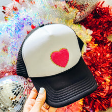 Load image into Gallery viewer, Chenille Heart Trucker Cap