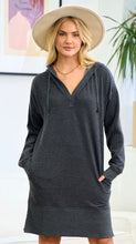 Load image into Gallery viewer, Charcoal Dress with Hood