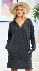 Charcoal Dress with Hood