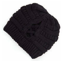 Load image into Gallery viewer, C.C Criss-Cross Ponytail Beanie