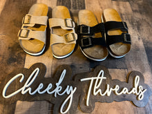 Load image into Gallery viewer, Black Suede Slides