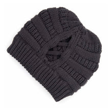 Load image into Gallery viewer, C.C Criss-Cross Ponytail Beanie