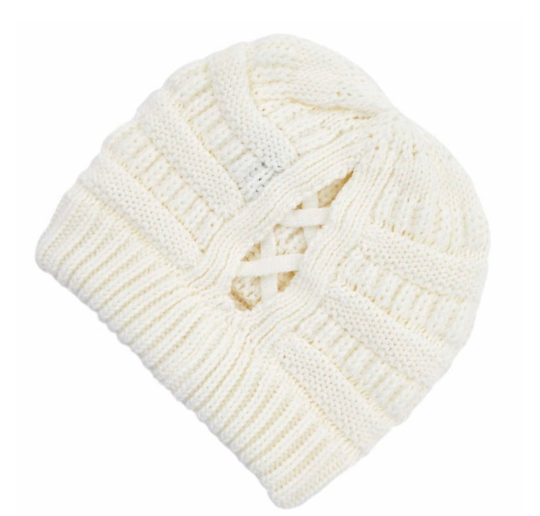 C.C Criss-Cross Ponytail Beanie